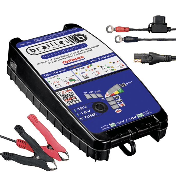 TM-661 Braille 12V 9.5A/16V 7.5A Lithium Battery Charger and Maintainer