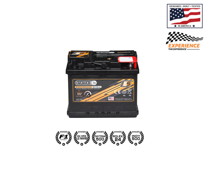 Braille Endurance AGM Battery Group Size 47 H5 L2