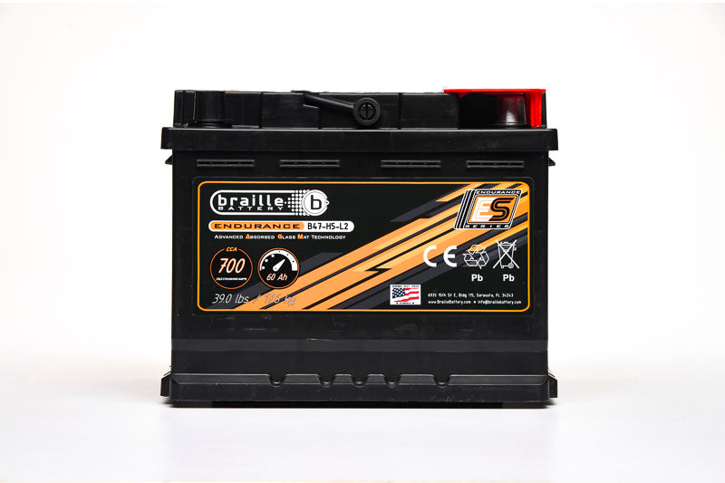 Braille Endurance AGM Battery Group Size 47 H5 L2