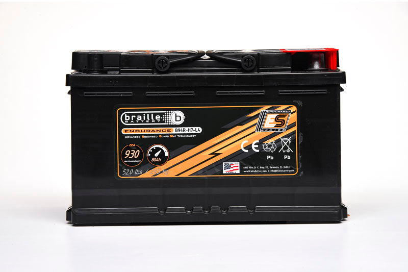 Braille Endurance AGM Battery Group Size 94R H7 L4