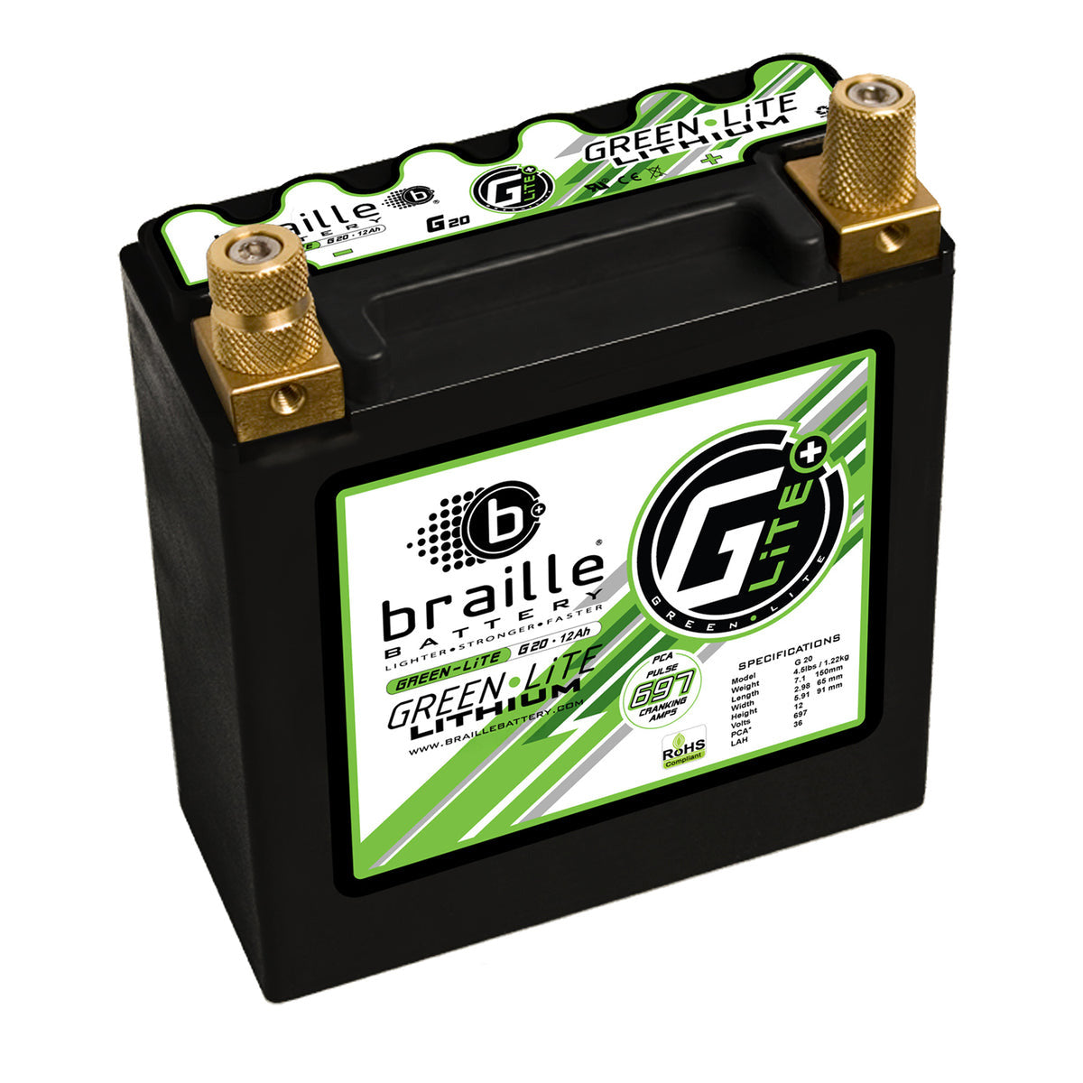 Braille G20S GreenLite Lithium Extra Capacity Automotive Battery