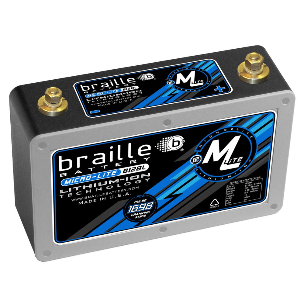 Braille B128L MicroLite B128L Lithium Battery (3/8" stud)