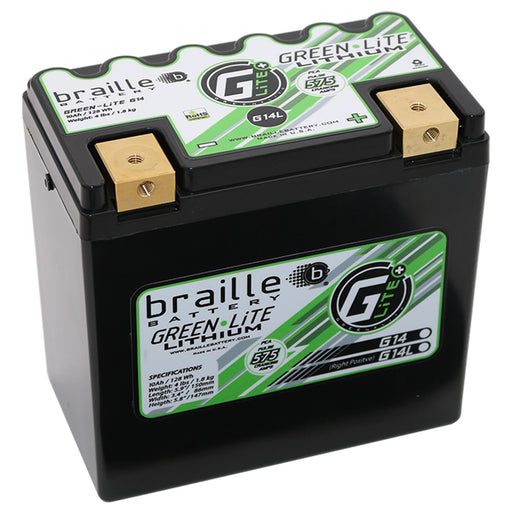 Braille G14L GreenLite Powersports (right +ve) Lithium Battery